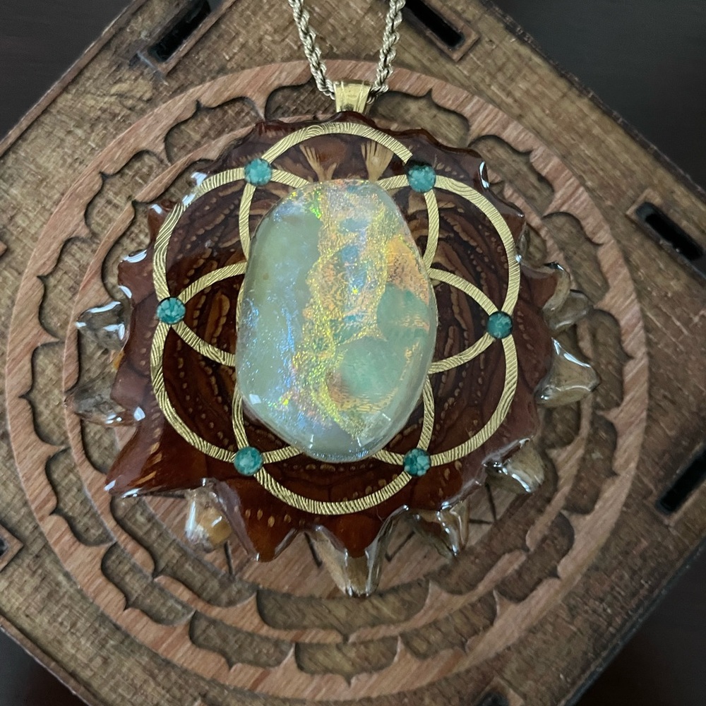 Third Eye Pinecone Pendant Ethiopian Opal